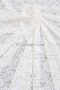 Chantilly Spitze/ Braut Spitze/ Raschel Spitze/ Off-White Boho Brautspitze/ französische florale Spitze// L23-644
