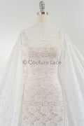 Chantilly Spitze/ Braut Spitze/ Raschel Spitze/ Off-White Boho Brautspitze/ französische florale Spitze// L23-644