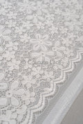 French floral lace/ bridal raschel lace/ French veil lace/ bridal chanitilly lace/ Edwardian lace fabric// L23-648