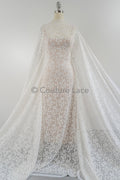 French floral lace/ bridal raschel lace/ French veil lace/ bridal chanitilly lace/ Edwardian lace fabric// L23-648