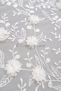 3D Blumen Perlen Spitze Stoff/ Couture Spitzen Stoff mit Folgen/ Braut Spitzen Stoff/ Hochzeit Spitze// L23-649