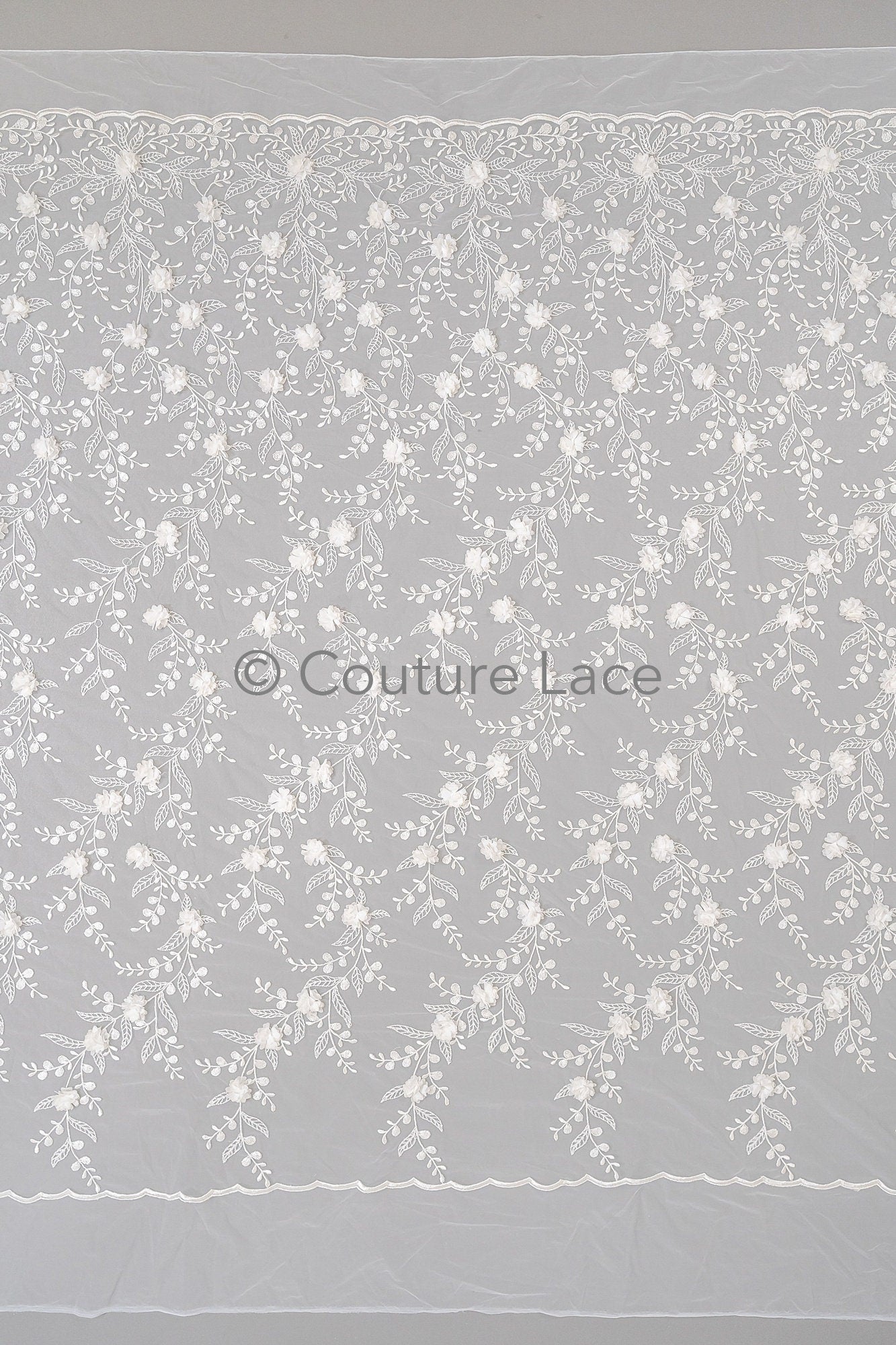 3D Blumen Perlen Spitze Stoff/ Couture Spitzen Stoff mit Folgen/ Braut Spitzen Stoff/ Hochzeit Spitze// L23-649