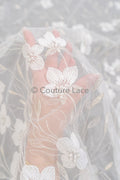 Perlen Spitze Stoff/ Couture Spitzen Stoff mit Perlen/ Braut Spitzen Stoff/ Perlen Spitze// L23-650