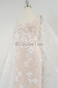 Perlen Spitze Stoff/ Couture Spitzen Stoff mit Perlen/ Braut Spitzen Stoff/ Perlen Spitze// L23-650