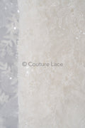 Blumen Perlen Spitze Stoff/ Couture Spitzen Stoff/ Braut Spitzen Stoff/ Perlen Perlen Spitze// L23-657