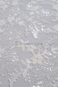 Blumen Perlen Spitze Stoff/ Couture Spitzen Stoff/ Braut Spitzen Stoff/ Perlen Perlen Spitze// L23-657