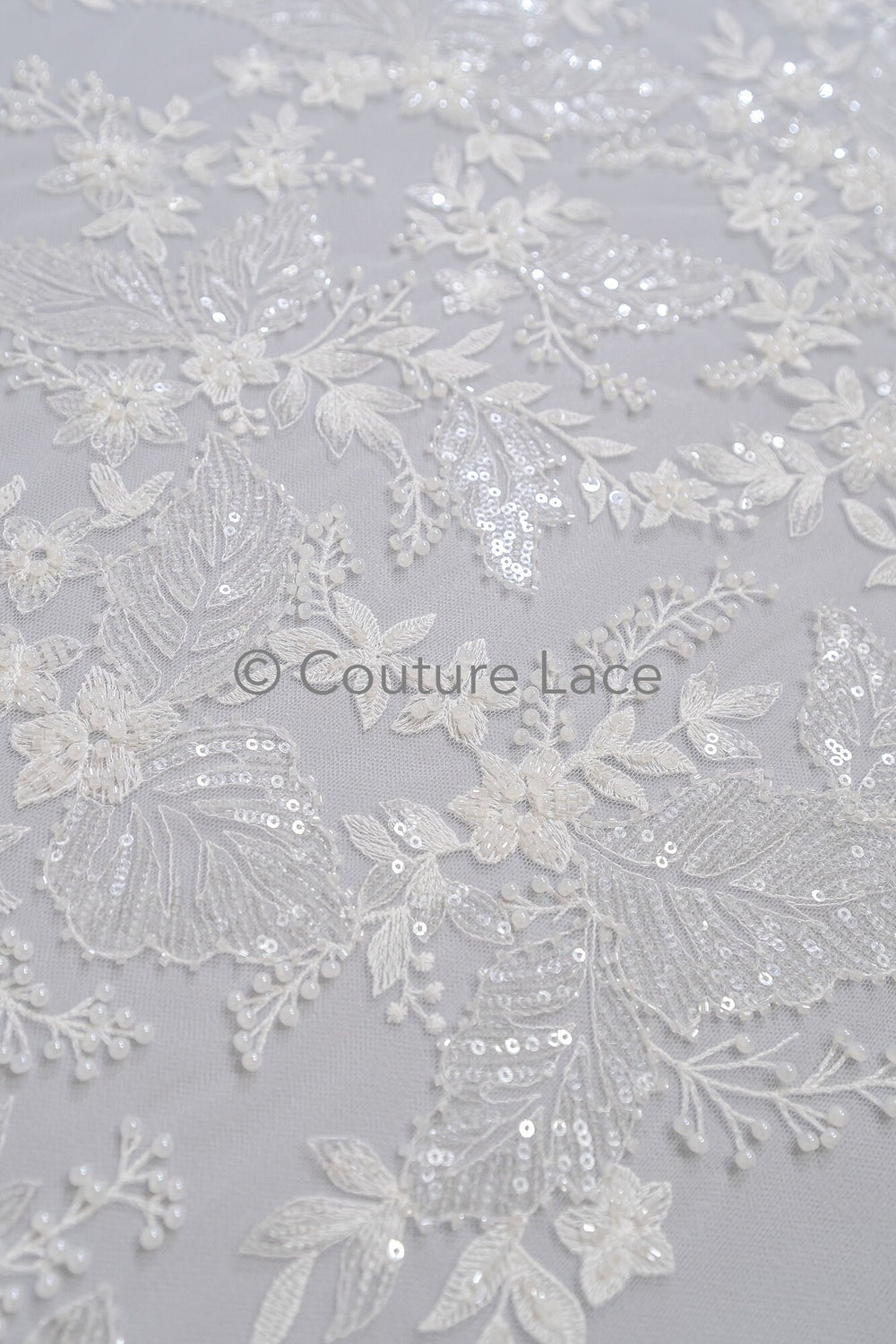 Blumen Perlen Spitze Stoff/ Couture Spitzen Stoff/ Braut Spitzen Stoff/ Perlen Perlen Spitze// L23-657