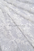 Blumen Perlen Spitze Stoff/ Couture Spitzen Stoff/ Braut Spitzen Stoff/ Perlen Perlen Spitze// L23-657