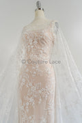 Blumen Perlen Spitze Stoff/ Couture Spitzen Stoff/ Braut Spitzen Stoff/ Perlen Perlen Spitze// L23-657