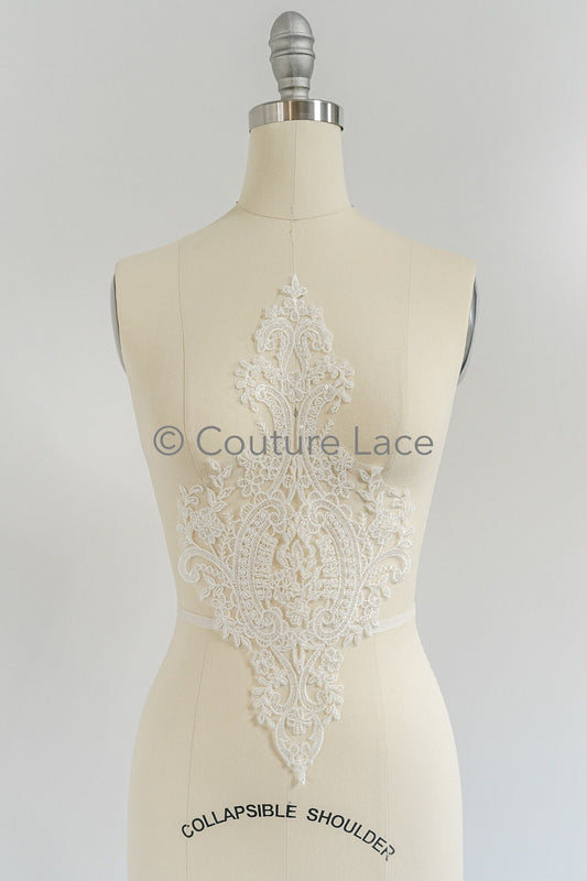 Perlen Braut Aufnäher / Perlen Blumen Applikation / Hochzeitskleid Spitze Applikation / Blatt Applikation Braut // A23-231