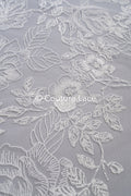 Floral bridal lace off-white/ bridal lace fabric/ floral wedding lace/ couture lace// L23-662