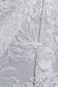 Floral bridal lace off-white/ bridal lace fabric/ floral wedding lace/ couture lace// L23-662