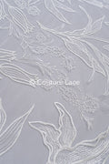 Blumen Braut Spitze Off-White/ Brautspitze Stoff mit Blumen/ Blumen Hochzeit Spitze/ Couture Spitze// L23-653