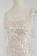 Blumen Braut Spitze Off-White/ Brautspitze Stoff mit Blumen/ Blumen Hochzeit Spitze/ Couture Spitze// L23-653