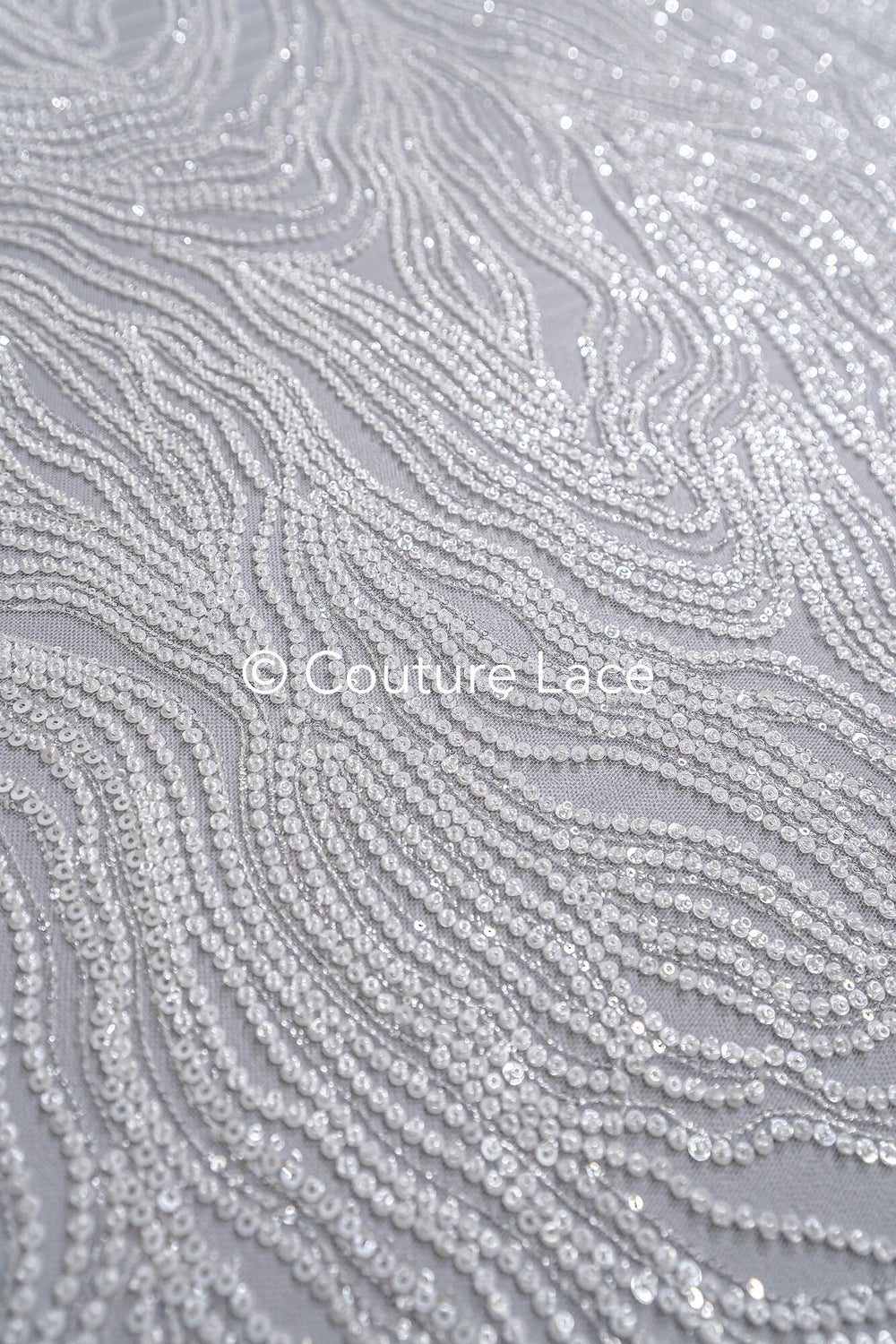 Perlen Spitzenstoff Off-White/ Couture Spitze Stoff/ Braut Spitze Stoff/ Perlenspitze // L23-655