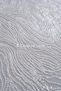 Perlen Spitzenstoff Off-White/ Couture Spitze Stoff/ Braut Spitze Stoff/ Perlenspitze // L23-655