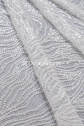 Perlen Spitzenstoff Off-White/ Couture Spitze Stoff/ Braut Spitze Stoff/ Perlenspitze // L23-655