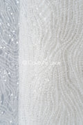 Perlen Spitzenstoff Off-White/ Couture Spitze Stoff/ Braut Spitze Stoff/ Perlenspitze // L23-655