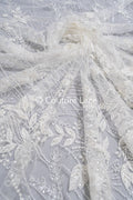 Perlen Spitzenstoff/ Couture Spitzenstoff mit Perlen/ Braut Spitzenstoff/ Perlen Spitze// L23-651