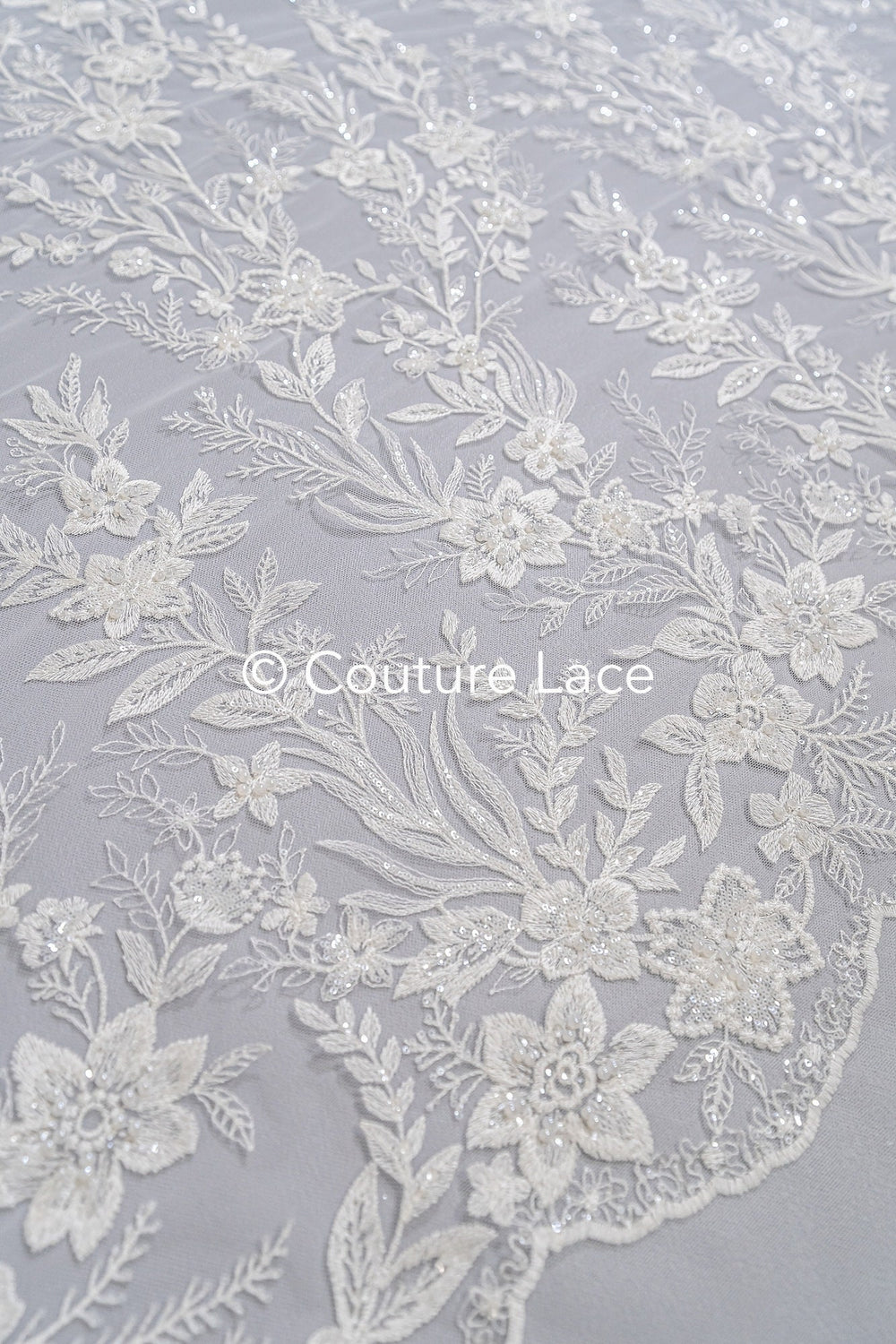 Perlen Spitzenstoff/ Couture Spitzenstoff mit Perlen/ Braut Spitzenstoff/ Perlen Spitze// L23-652