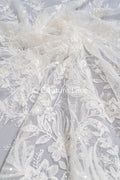 Perlen Spitzenstoff/ Couture Spitzenstoff mit Perlen/ Braut Spitzenstoff/ Perlen Spitze// L23-652