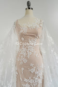 Floral bridal lace off-white/ bridal lace fabric/ floral wedding lace/ couture lace// L23-658