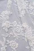 Floral bridal lace off-white/ bridal lace fabric/ floral wedding lace/ couture lace// L23-658
