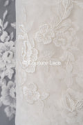 Floral bridal lace off-white/ bridal lace fabric/ floral wedding lace/ couture lace// L23-658