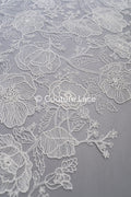 French floral lace/ bridal raschel lace/ French veil lace/ bridal chanitilly lace/ Edwardian lace // L23-660