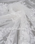 Blumen Braut Spitze Off-White/ Braut Spitzenstoff/ Blumen Hochzeit Spitze/ Couture Spitze// L23-552