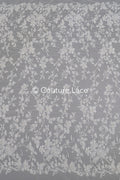Beaded lace fabric/ Couture lace fabric with pearls, beads and pearl rows/ Bridal lace/ Beaded lace fabric// L23-637