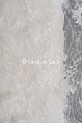 3D Blumen Spitzenstoff / Braut Spitzenstoff / Blumen Spitzenstoff mit 3D Blumen / Hochzeit Spitzenstoff / Hochzeitskleid Spitze / L23-584