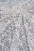Floral bridal lace off-white/ bridal lace fabric/ floral wedding lace/ couture lace// L23-601
