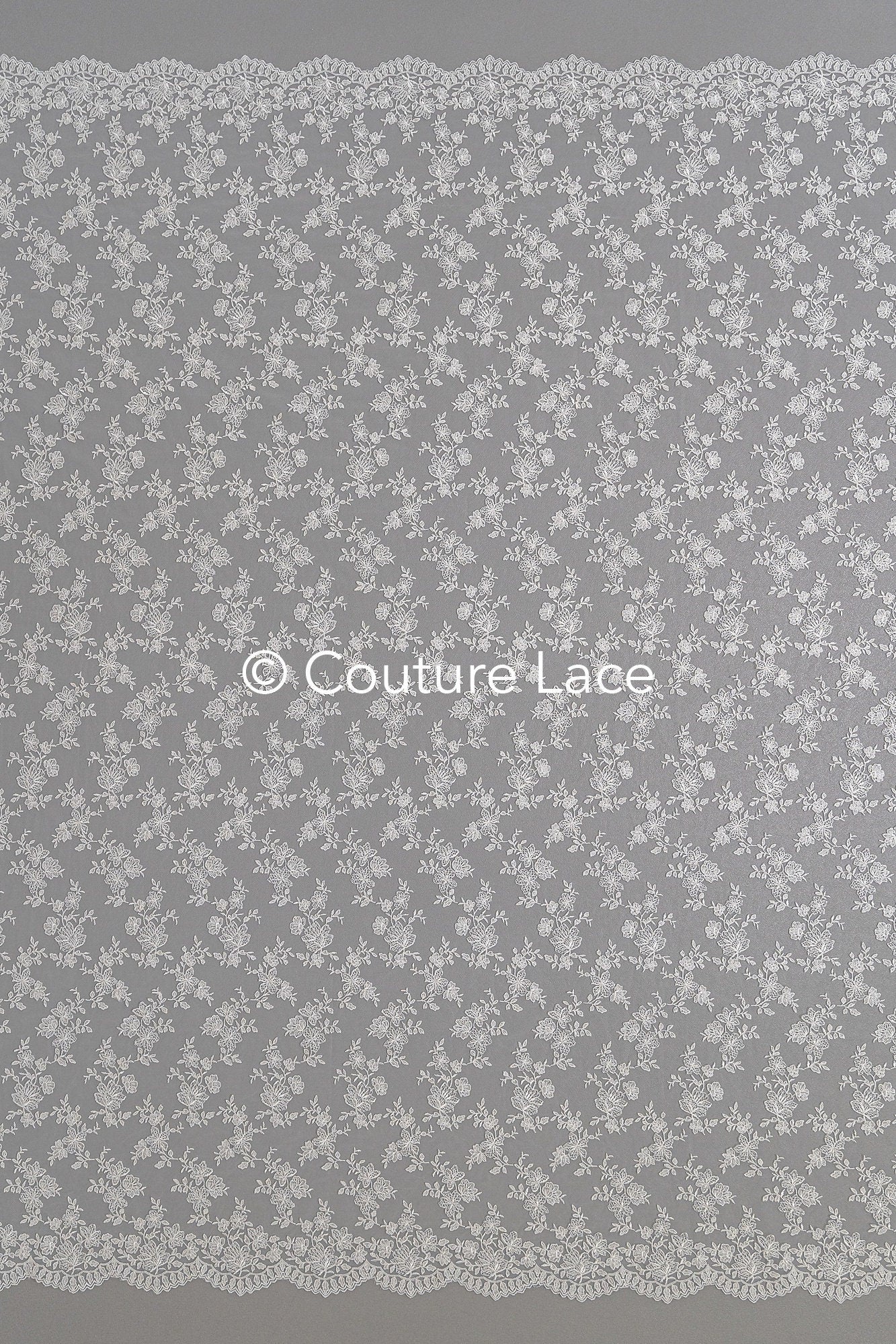 Blumen Braut Spitze Off-White/ Brautspitze mit Blumen/ Blumen Hochzeit Spitze/ Couture Spitze// L23-598
