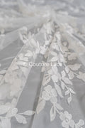 1.3yds Floral Bridal Lace Off-White/ Bridal lace with flowers/ floral wedding lace/ couture lace// L23-553-REST-1.3YDS