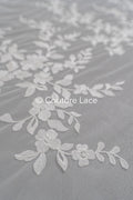 1.3yds Floral Bridal Lace Off-White/ Bridal lace with flowers/ floral wedding lace/ couture lace// L23-553-REST-1.3YDS