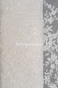 1.3yds Floral Bridal Lace Off-White/ Bridal lace with flowers/ floral wedding lace/ couture lace// L23-553-REST-1.3YDS