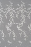 1.3yds Floral Bridal Lace Off-White/ Bridal lace with flowers/ floral wedding lace/ couture lace// L23-553-REST-1.3YDS