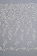 3D Blumen Spitzenstoff/ Braut Spitzenstoff/ romantischer Blumen Spitzenstoff mit 3D Blumen/ Hochzeit Spitzenstoff// L23-654