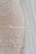 Floral bridal lace off-white/ bridal lace fabric/ floral wedding lace/ couture lace// L23-662