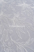 Blumen Braut Spitze Off-White/ Brautspitze Stoff mit Blumen/ Blumen Hochzeit Spitze/ Couture Spitze// L23-653