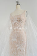 Blumen Braut Spitze Off-White/ Brautspitze Stoff mit Blumen/ Blumen Hochzeit Spitze/ Couture Spitze// L23-653
