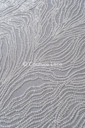Perlen Spitzenstoff Off-White/ Couture Spitze Stoff/ Braut Spitze Stoff/ Perlenspitze // L23-655