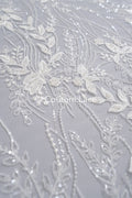Perlen Spitzenstoff/ Couture Spitzenstoff mit Perlen/ Braut Spitzenstoff/ Perlen Spitze// L23-651