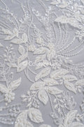 Perlen Spitzenstoff/ Couture Spitzenstoff mit Perlen/ Braut Spitzenstoff/ Perlen Spitze// L23-651