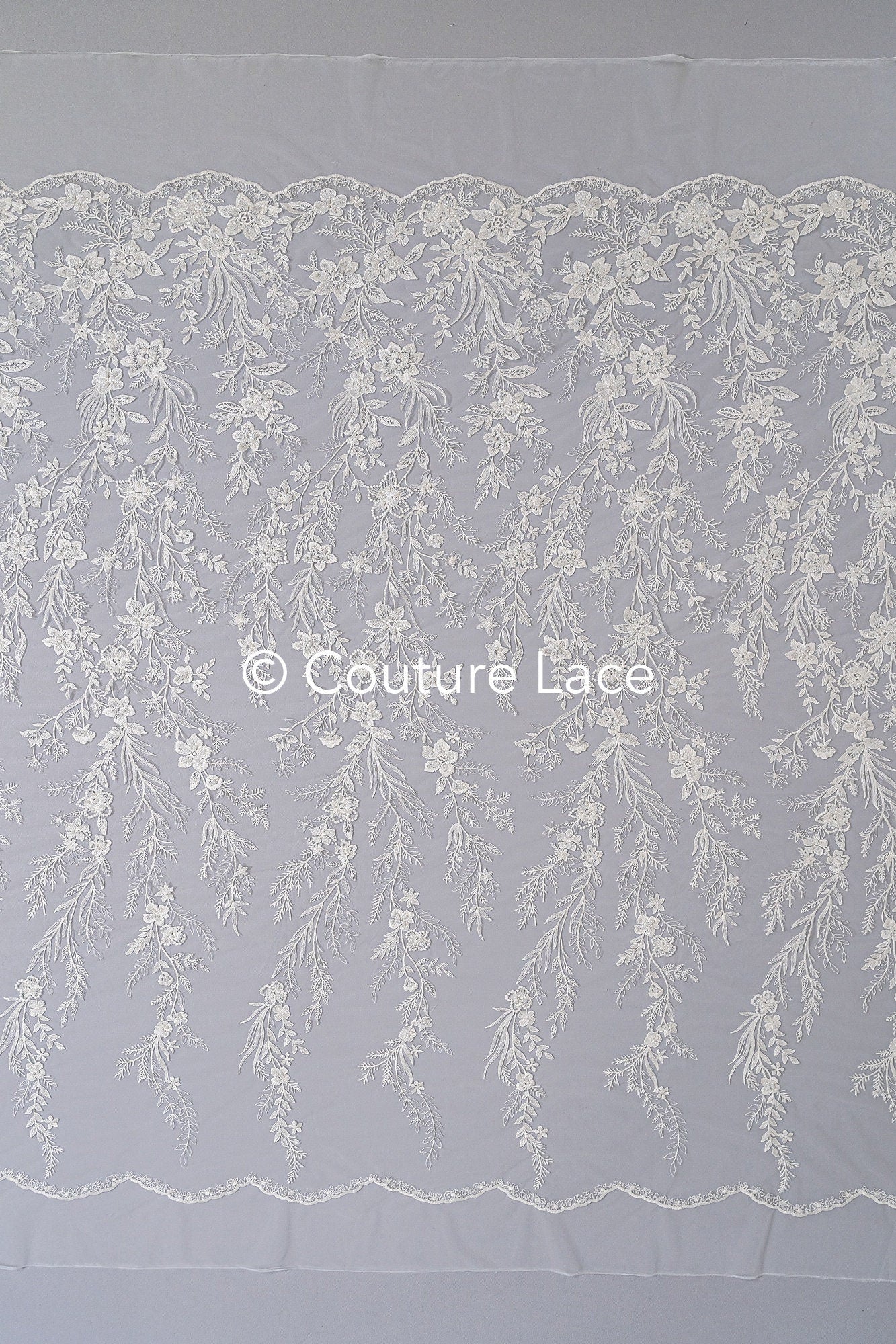 Perlen Spitzenstoff/ Couture Spitzenstoff mit Perlen/ Braut Spitzenstoff/ Perlen Spitze// L23-652