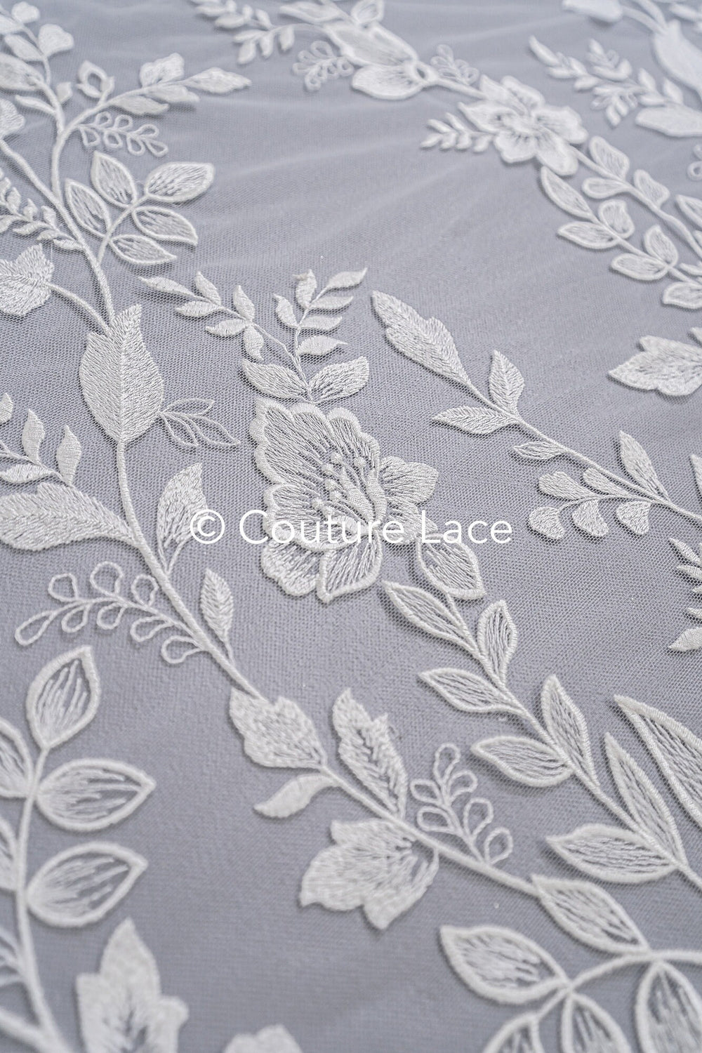Floral bridal lace/ bridal lace fabric off-white/ floral wedding lace/ couture lace// L23-659