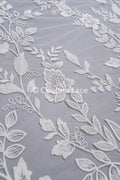 Floral bridal lace/ bridal lace fabric off-white/ floral wedding lace/ couture lace// L23-659