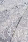 French floral lace/ bridal raschel lace/ French veil lace/ bridal chanitilly lace/ Edwardian lace // L23-660