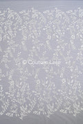 Floral bridal lace/ bridal lace fabric off-white/ floral wedding lace/ couture lace// L23-659